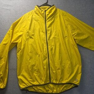 Novara Mens XL Yellow Cycling Windbreaker Jacket Reflective Full Zip Lightweight